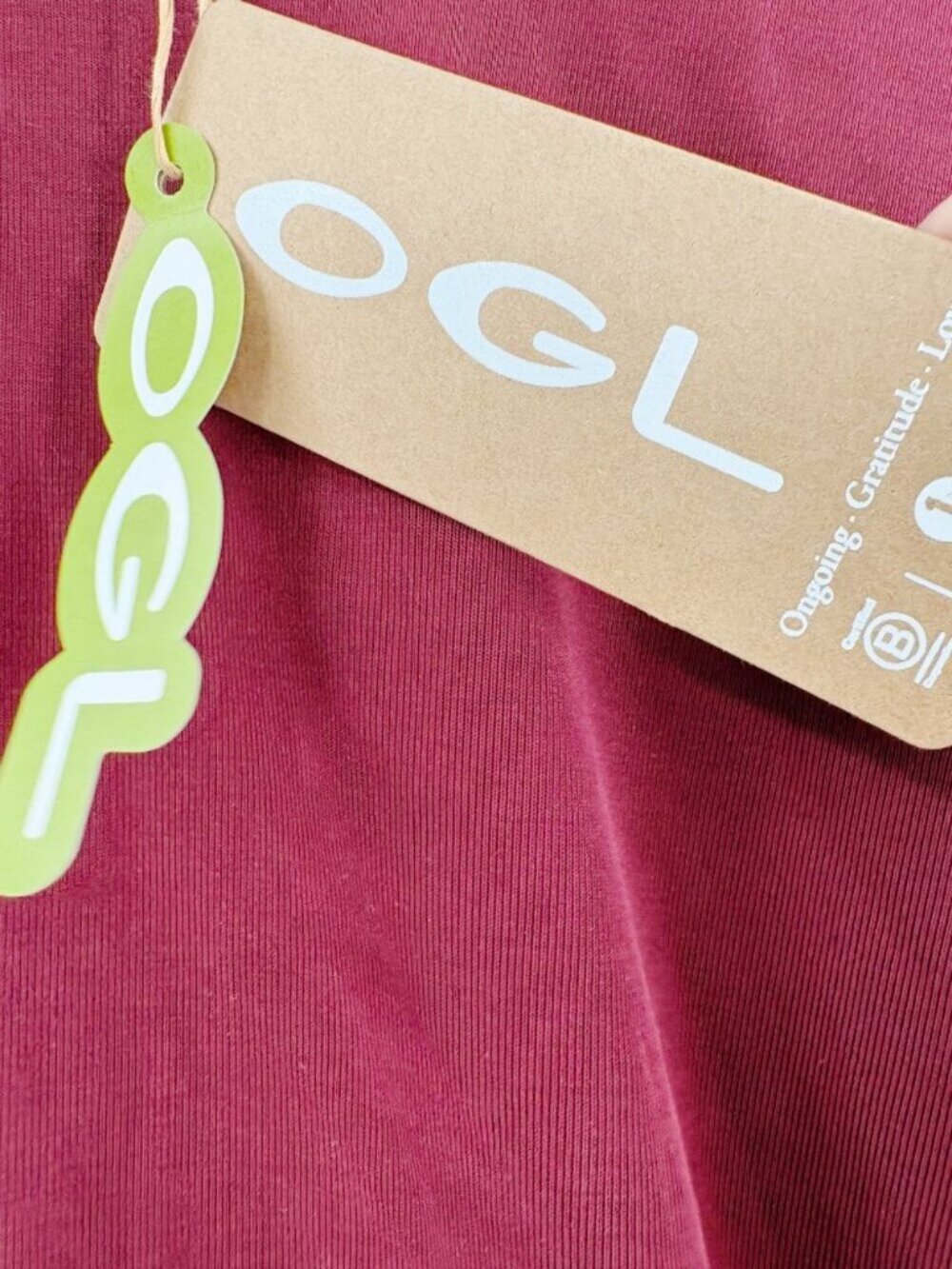NWT OGL Sandwashed Effortless Boatneck Batwing Sleeve Side Ruched Top Jujube Red - Picture 5 of 12